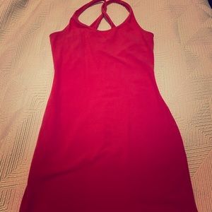 Hot pink racer back mini dress